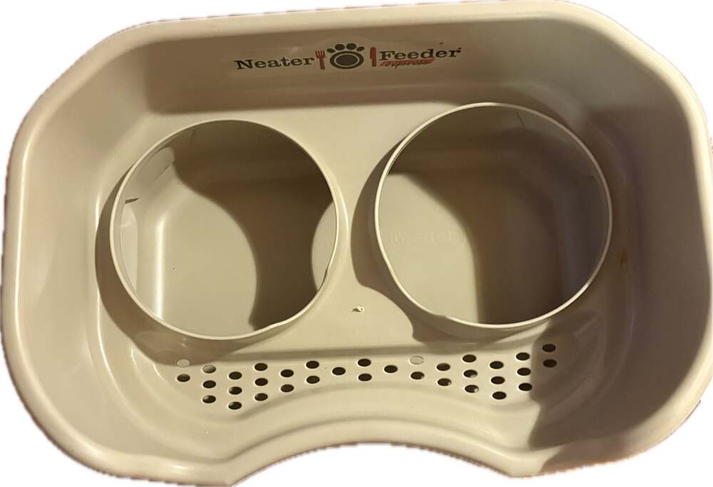 Neater Feeder Express Elevated Mess-Proof Pet Bowl Stand, Almond